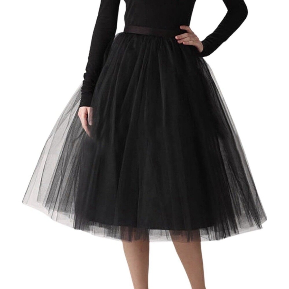 WDPL Women's A-Line Tulle Skirt Elastic Waist Petticoat Bridesmaid Tutu